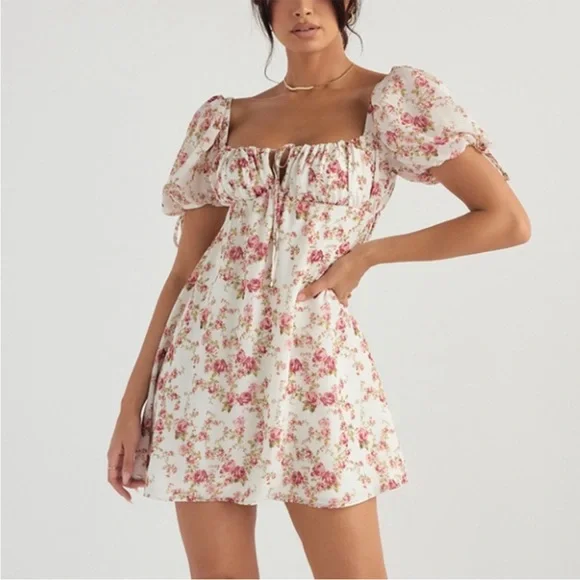 HOUSE OF CB 'Princess' Rose Print Mini Dress NWOT - Picture 5 of 8